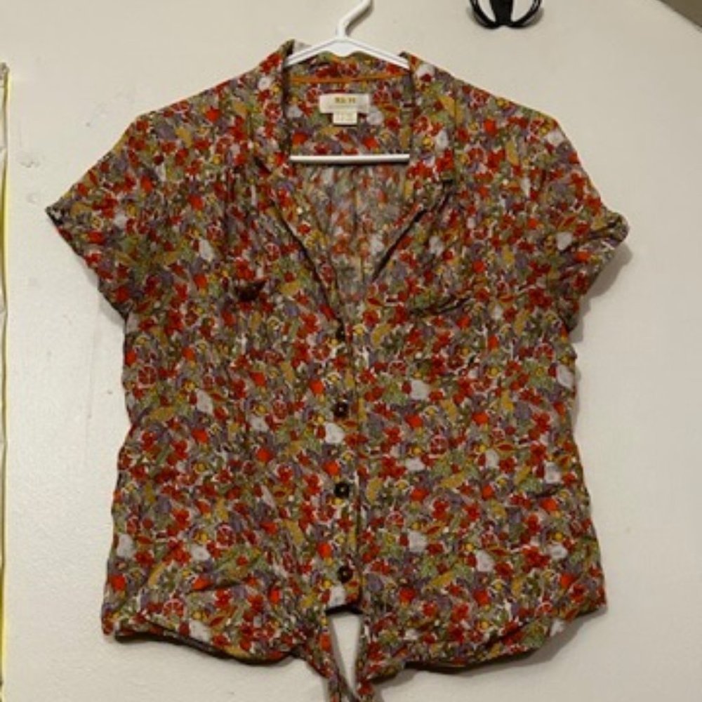 Anthropologie Floral/Citrus Blouse (US 10)